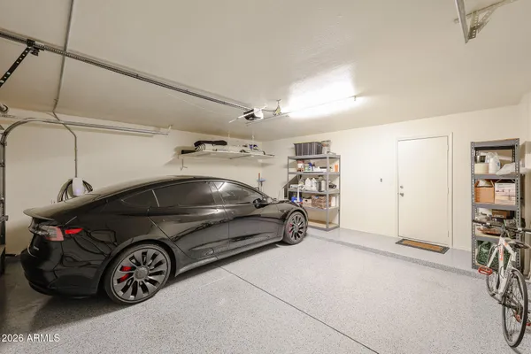 a car parked in garage