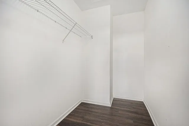 a view of small space with racks on the wall