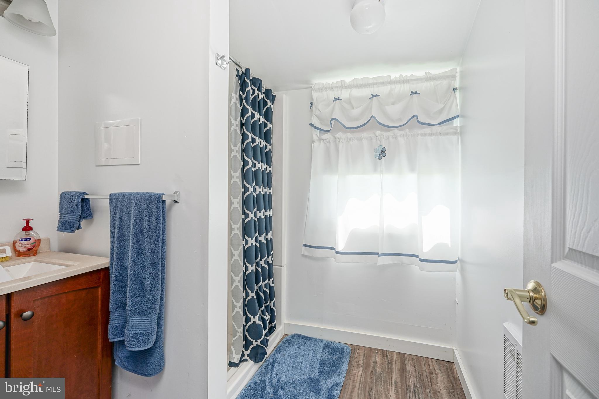 530 Penns Grove Auburn Road Penns Grove, NJ 08069 - Photo 21 of 36 a bathroom with a sink and a shower curtain