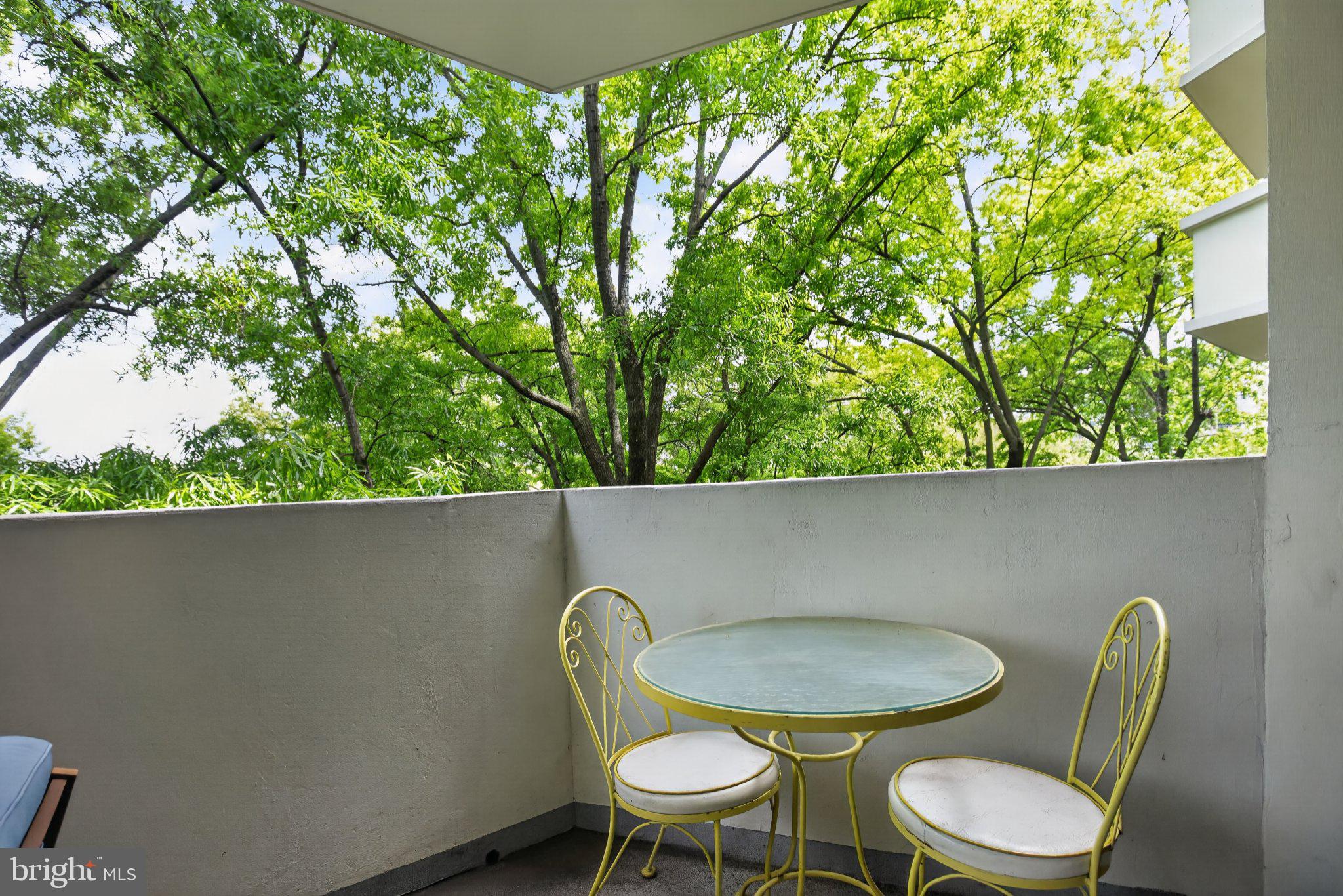 700 7th Street Southwest, Unit 526 Washington, DC 20024 - Photo 16 of 33 Serene balcony with lush greenery.