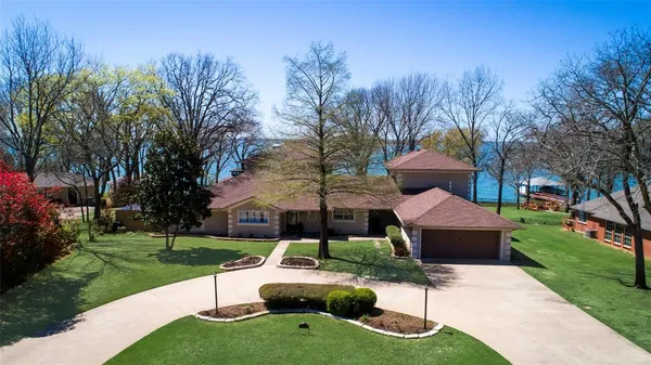 a garden view with a seating space