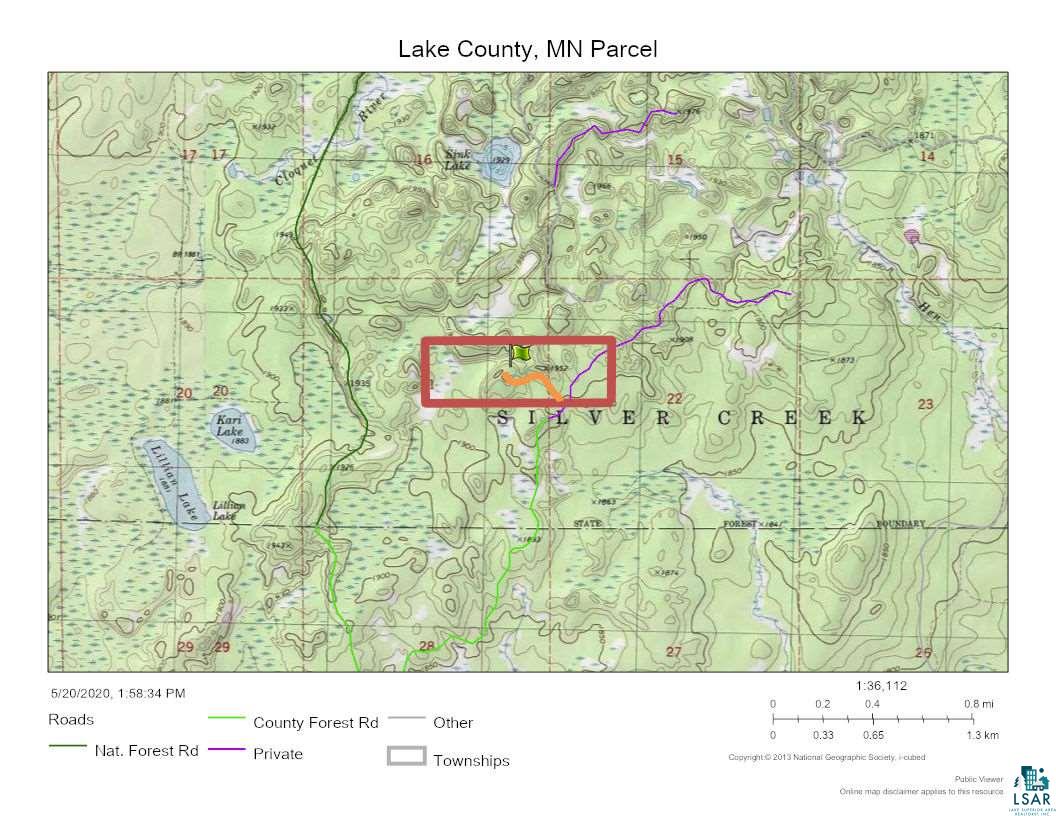 Xx Gods Wilderness Road Silver Bay, MN 55614 - Photo 10 of 10 Orange: Road / Flag: Clearing