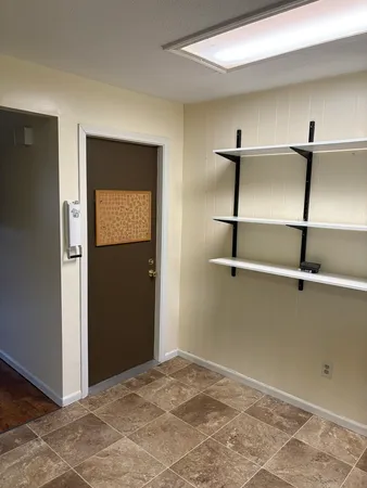 a view of a room with a closet