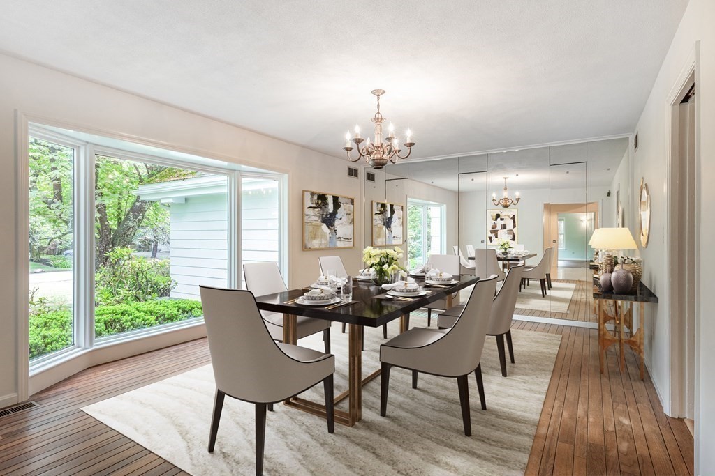116 Kendall Road Lexington, MA 02421 - Photo 10 of 28 a view of a dining room with furniture and wooden floor