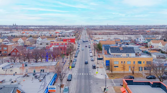an aerial view of city