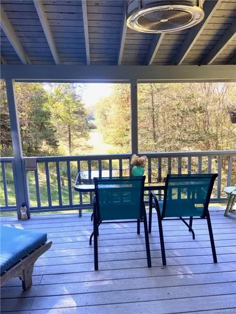 a view of a lake from a yard