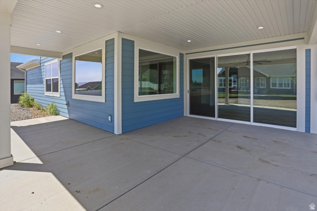 1315 West 3200 South, Unit 17 Perry, UT 84302 - Photo 56 of 58 Covered concrete patio featuring recessed lighting and a white tongue-and-groove ceiling