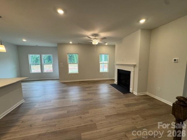 206 Rodeo Drive Shelby, NC 28150 - Photo 8 of 19 an empty room with wooden floor fireplace and windows