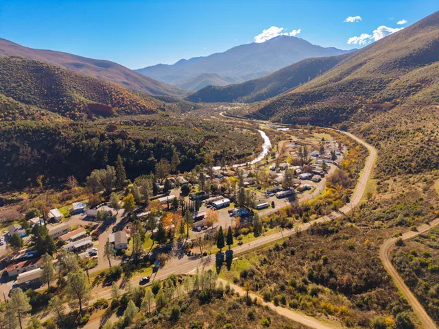a view of city and mountain