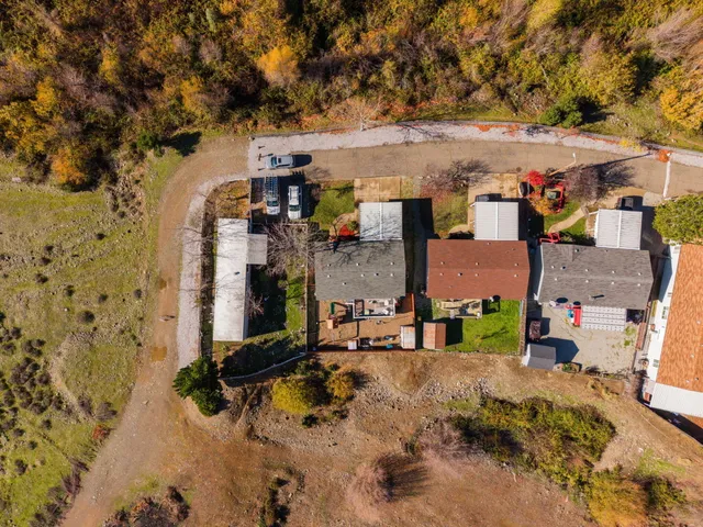 an aerial view of a houses