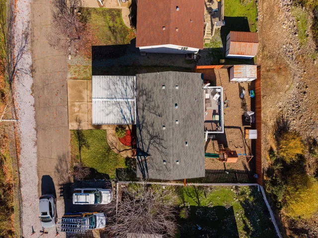 on the side of the house