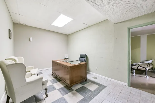 a room with a couch and a table in it