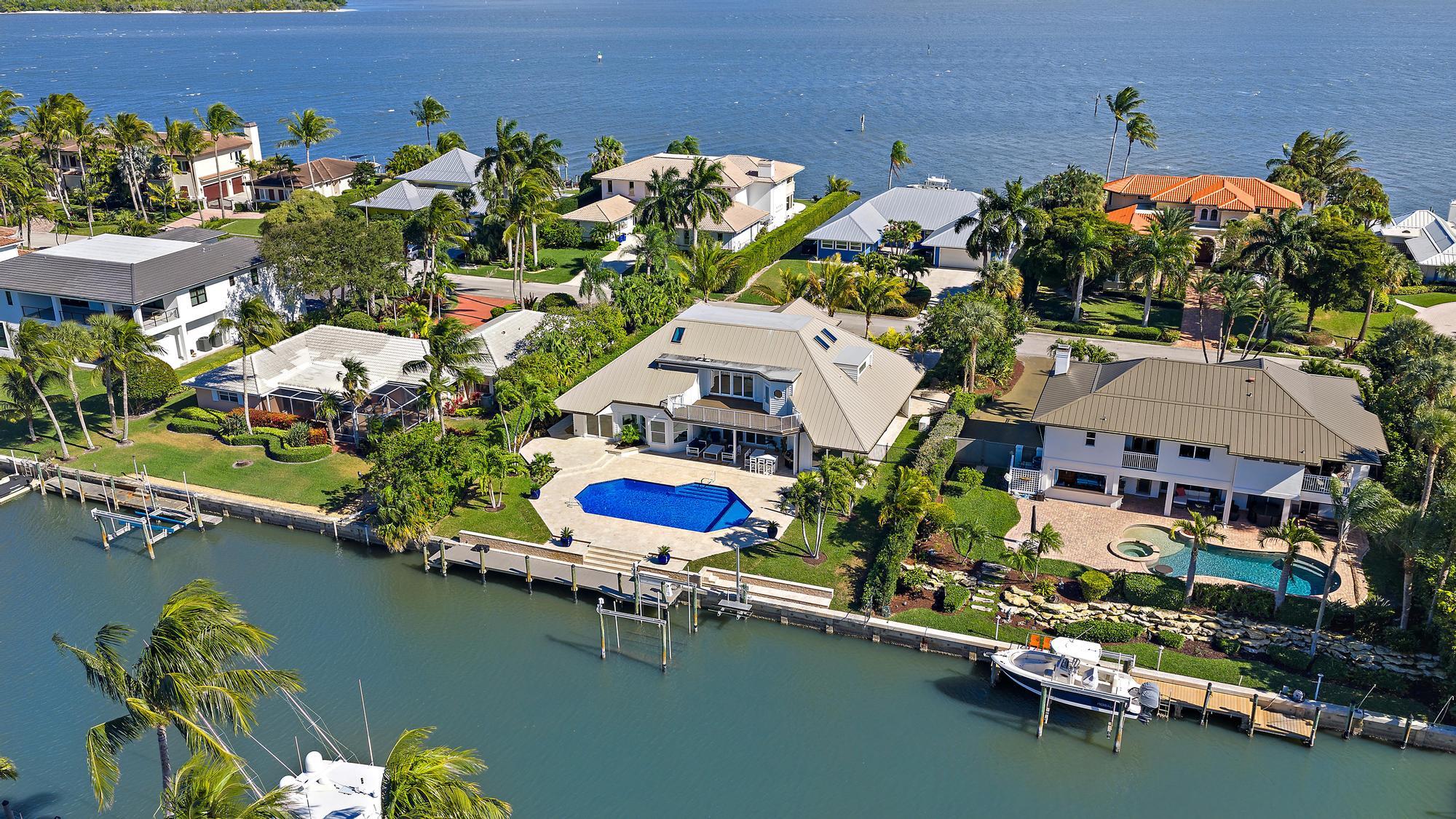 19 Island Road Sewall's Point, FL 34996 - Photo 18 of 50 an aerial view of a house with a lake view