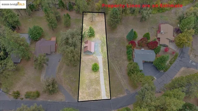 a backyard of a house with lots of green space