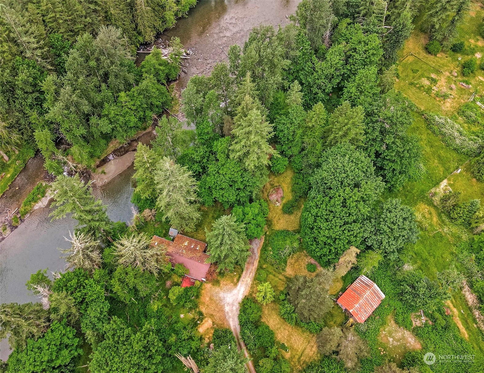 12326 Trout Farm Road Sultan, WA 98294 - Photo 6 of 40 an aerial view of residential house with outdoor space and trees