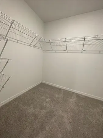 a view of a room with racks on the wall