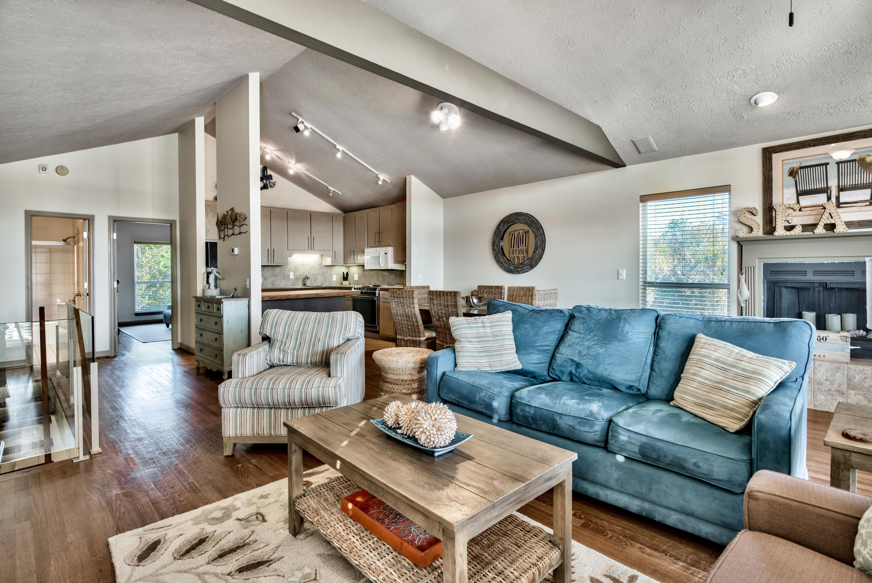 178 Pelican Circle Inlet Beach, FL 32461 - Photo 16 of 61 a living room with furniture and a fireplace
