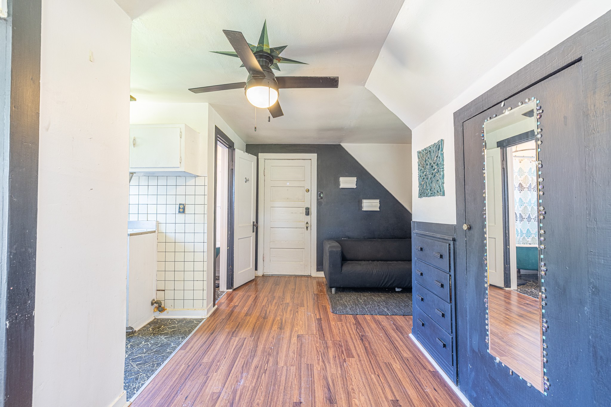 8548 Findlay Street Houston, TX 77017 - Photo 41 of 50 a view of a hallway view with wooden floor and staircase