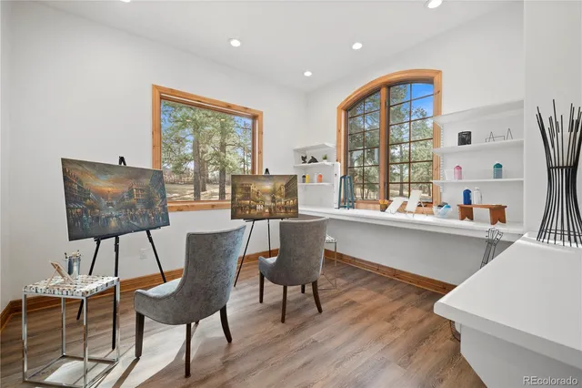 a view of a living room with furniture