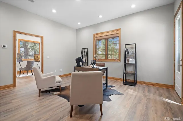 a view of a room with racks