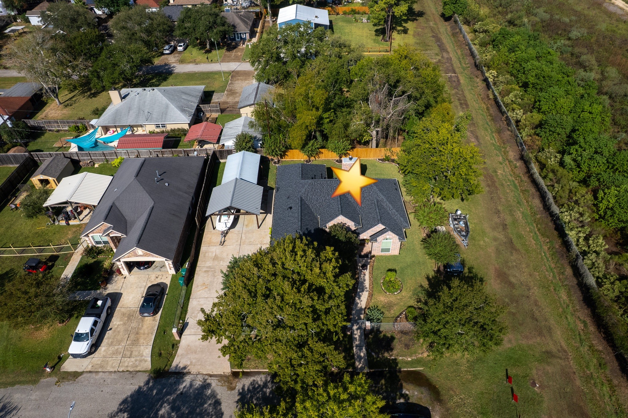 4704 Donald Street Seabrook, TX 77586 - Photo 37 of 42 an aerial view of residential houses with outdoor space