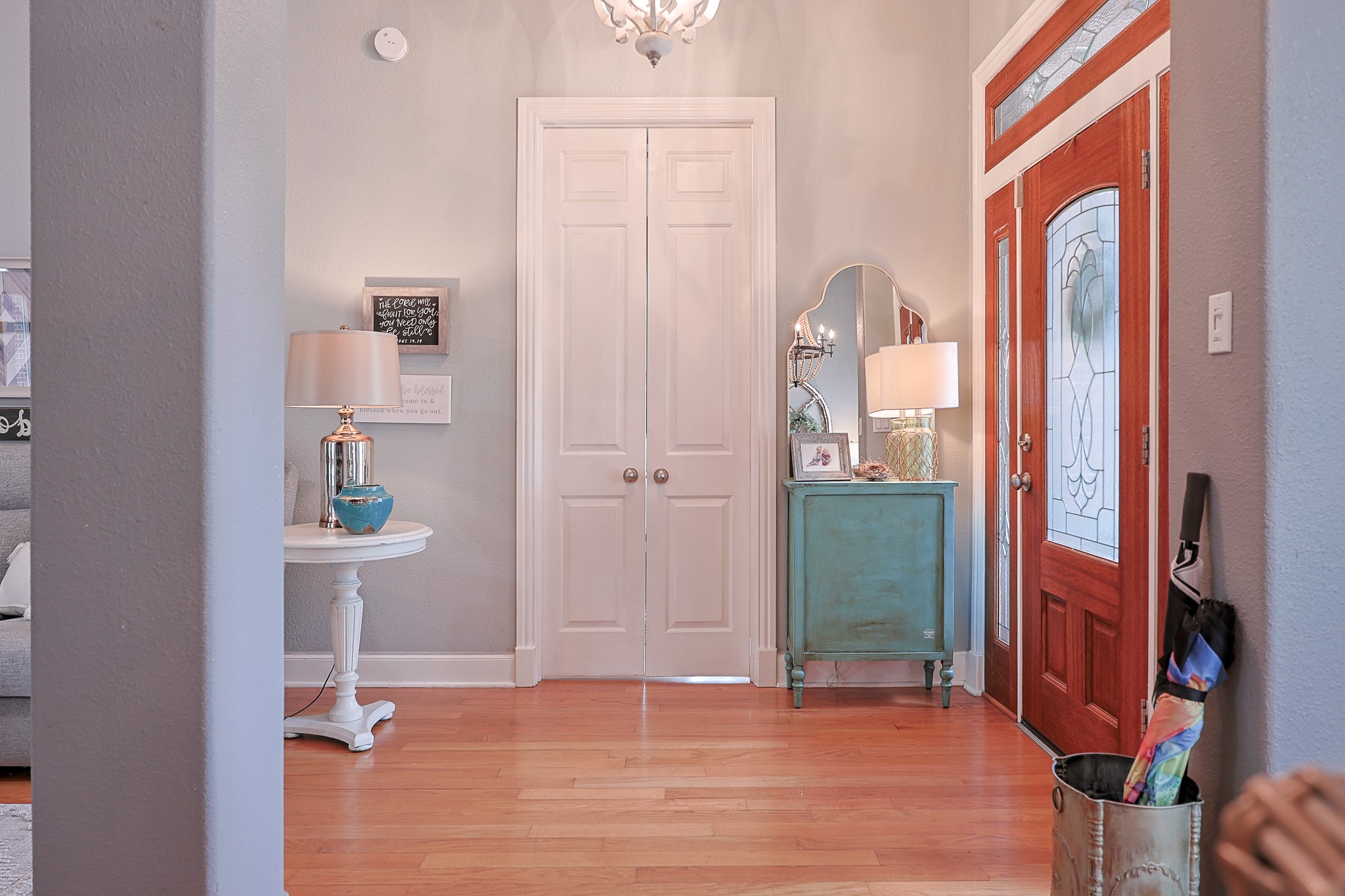 4704 Donald Street Seabrook, TX 77586 - Photo 10 of 42 a view of an empty room with wooden floor and a bathroom