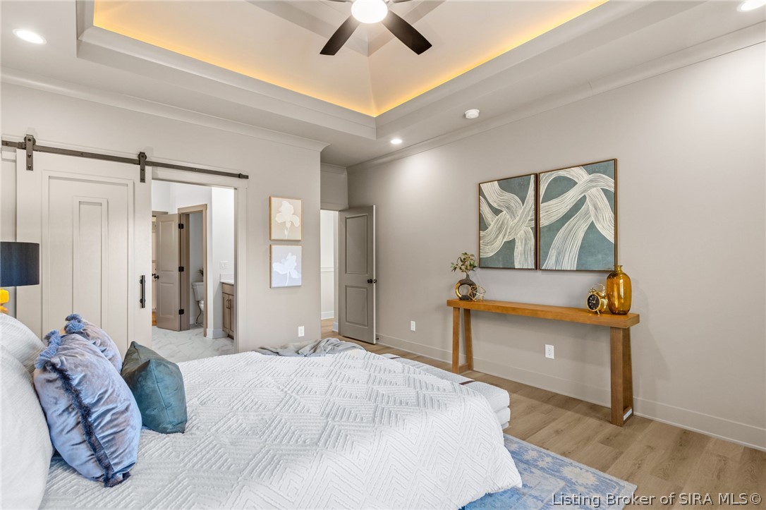 3501 Linnert Way New Albany, IN 47150 - Photo 34 of 77 Master Suite barn door to Master Bath