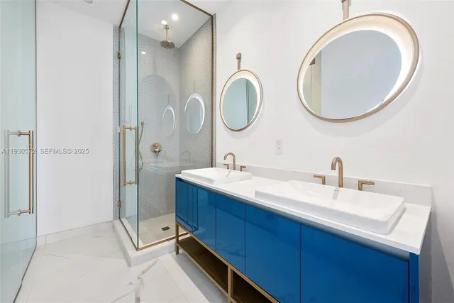 a bathroom with a shower