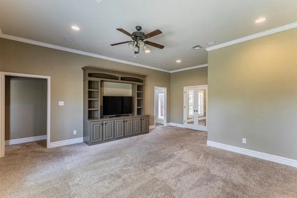 a view of a livingroom with a flat screen tv