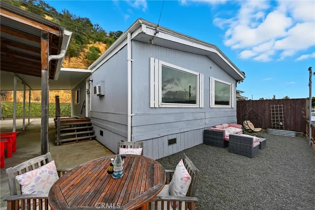 a outdoor space with lots of furniture
