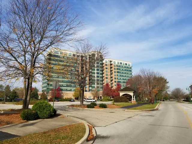 a building with trees in front of it