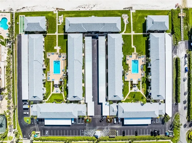 an aerial view of swimming pool