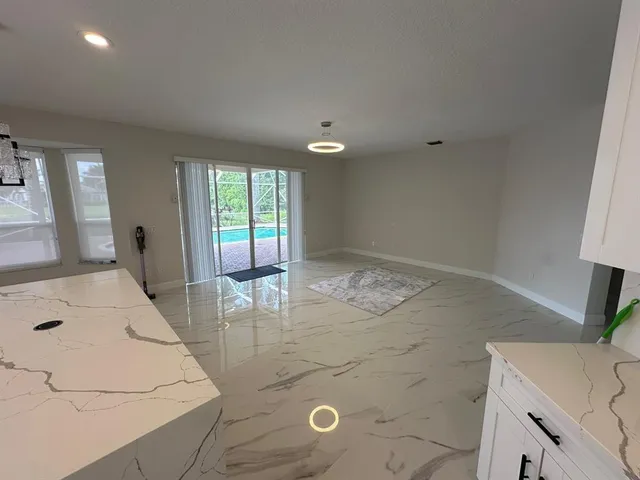 a view of a kitchen cabinets