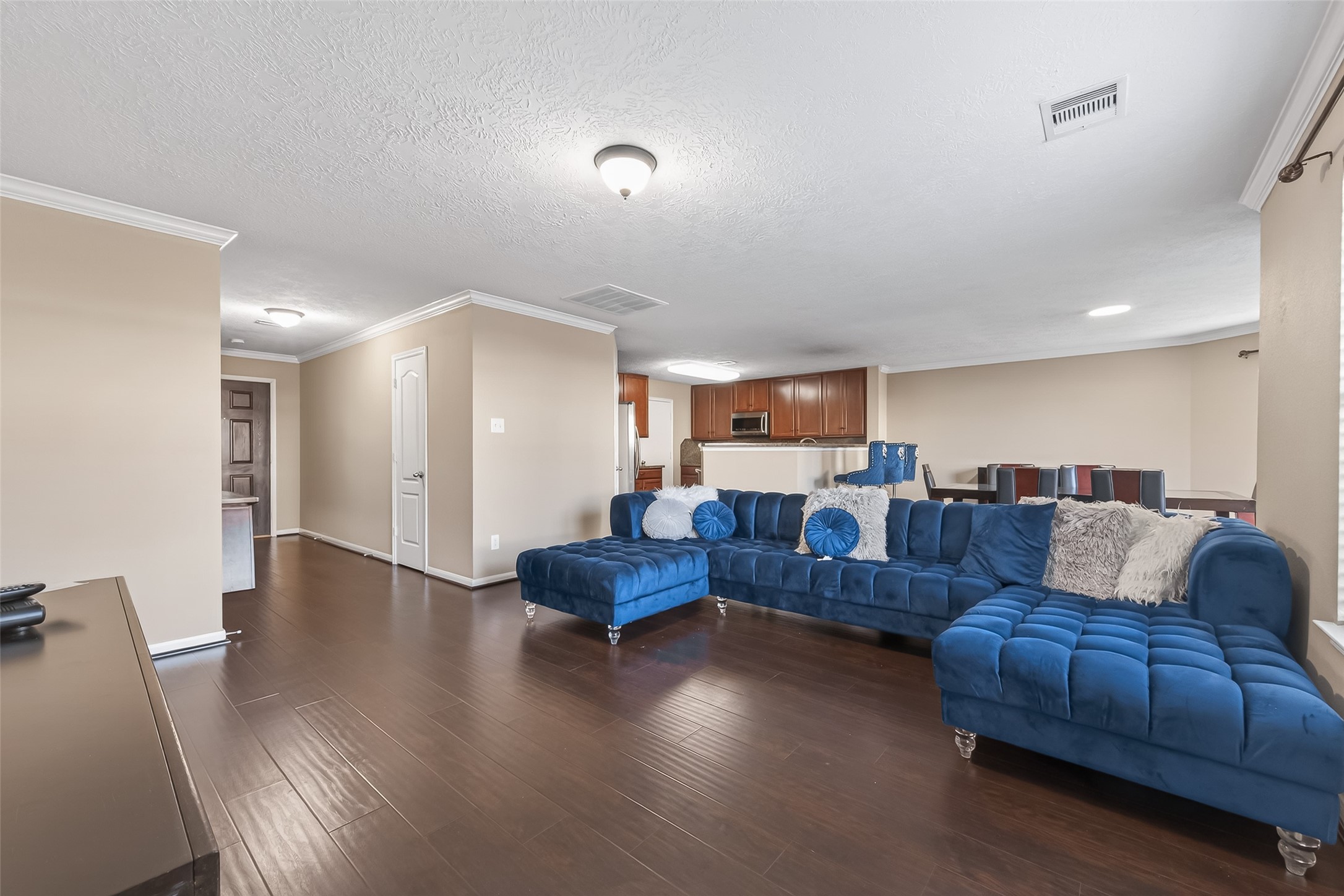18110 Rexine Lane Cypress, TX 77433 - Photo 9 of 50 a living room with furniture and a wooden floor