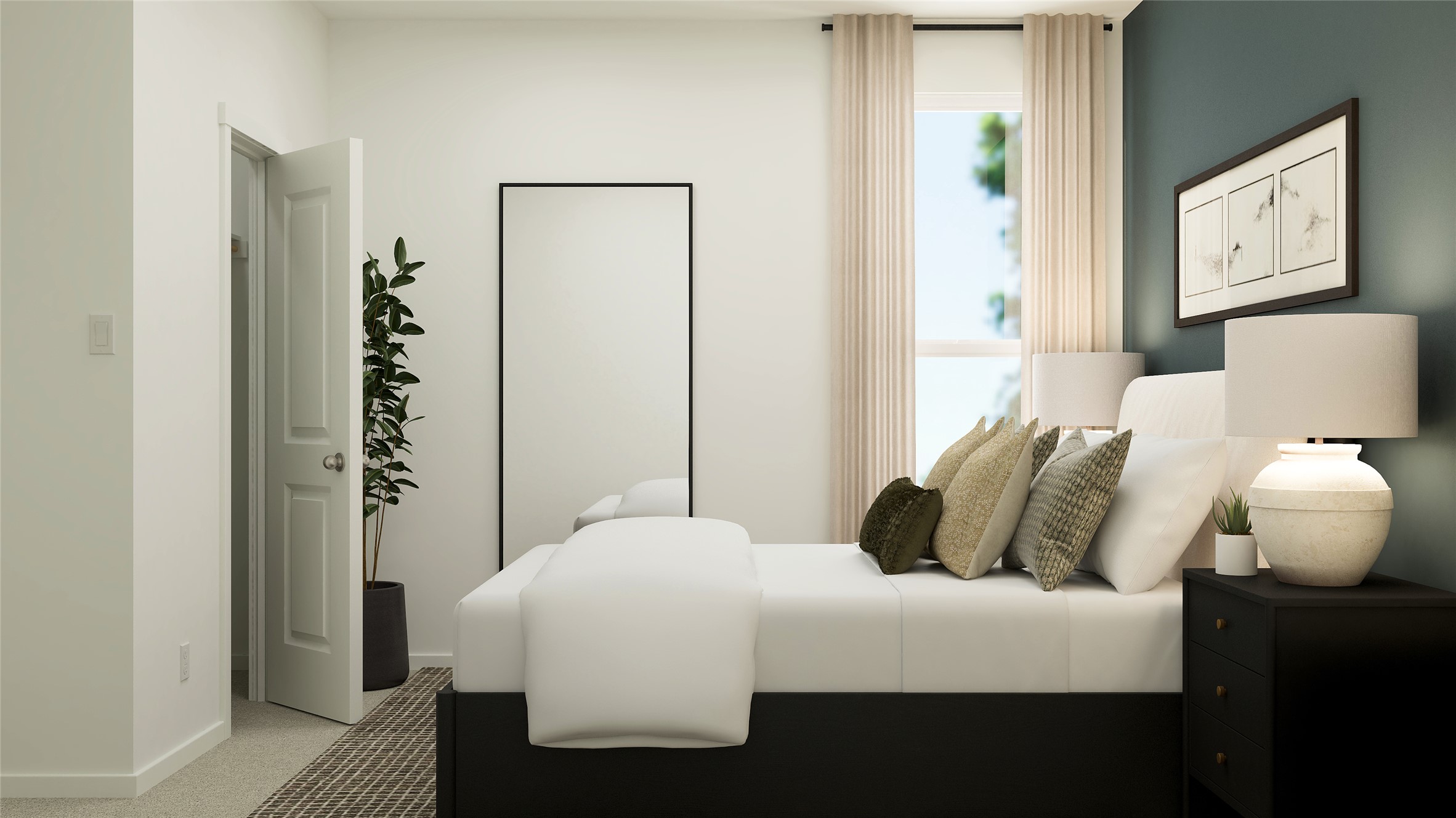 17911 Prairie Falcon Way, Unit 7 Pflugerville, TX 78660 - Photo 4 of 25 a bedroom with a bed and a painting on the wall