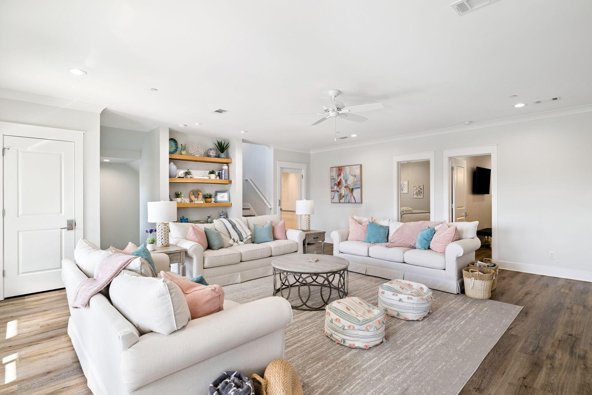 230 Blue Lake Road Santa Rosa Beach, FL 32459 - Photo 54 of 110 a living room with furniture and wooden floor