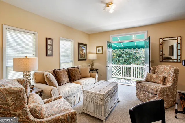 a house view with a garden space