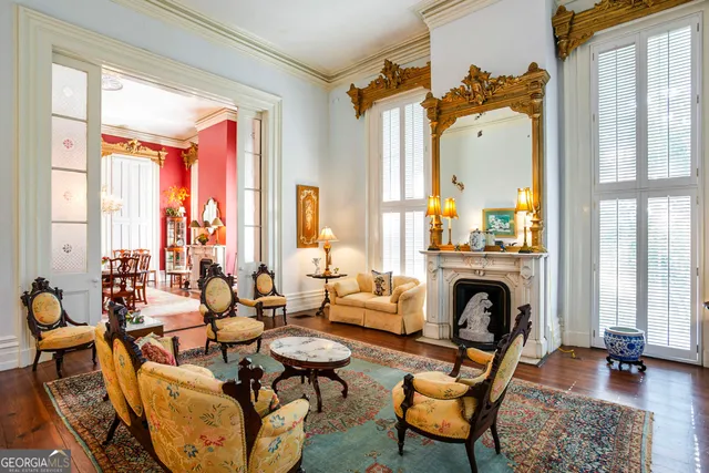 a living room with furniture or rug and a window