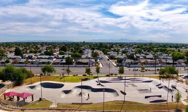 an aerial view of a city
