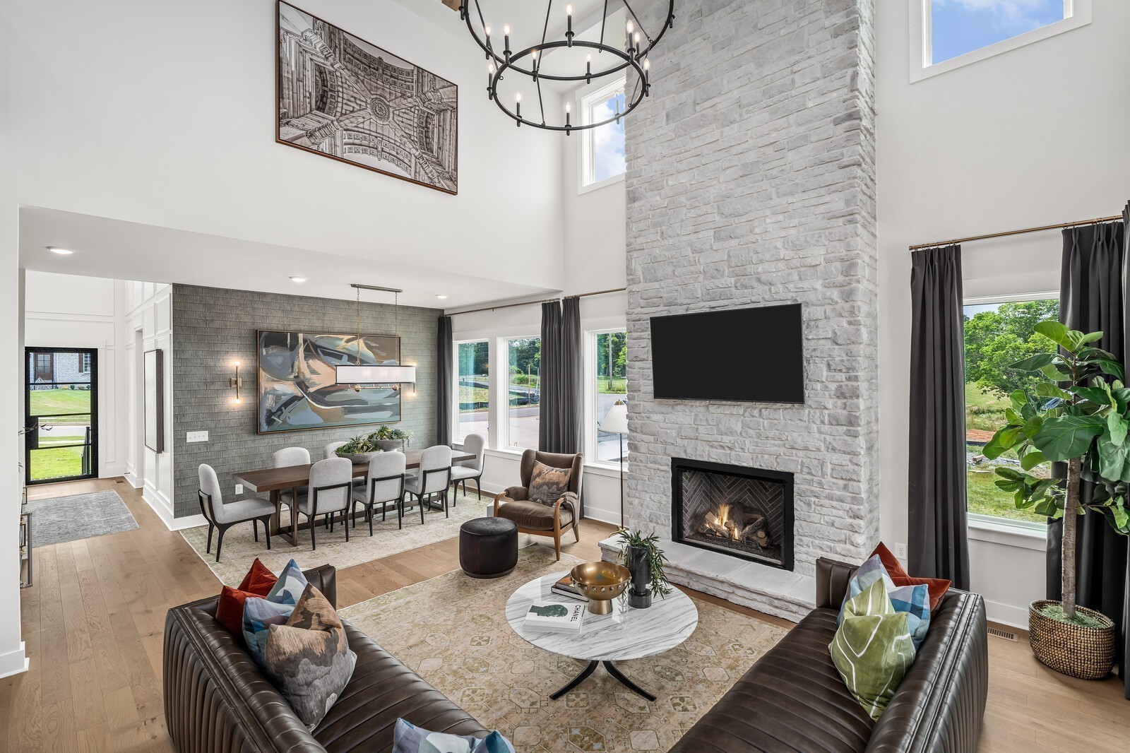 7221 Severide Street Fairview, TN 37062 - Photo 15 of 96 a living room with furniture and a fireplace