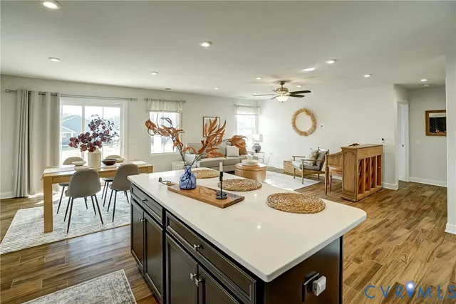 a view of a dining room and livingroom