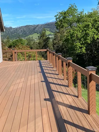 a view of balcony from deck