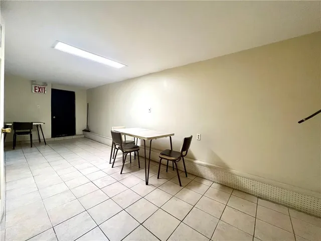 a workspace with furniture and a table