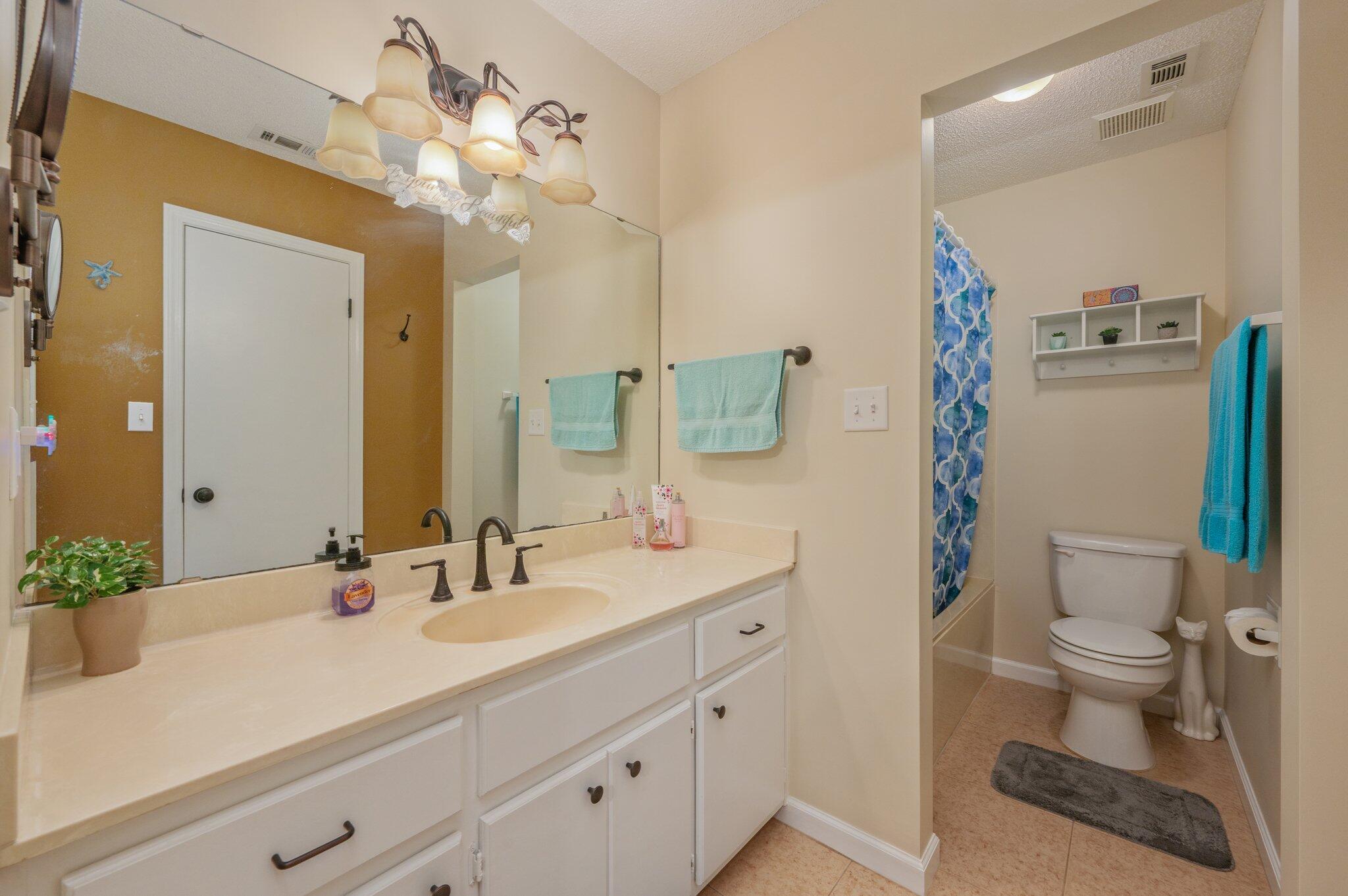 6256 Misty Lane Crestview, FL 32539 - Photo 17 of 39 a bathroom with a sink a toilet and a mirror