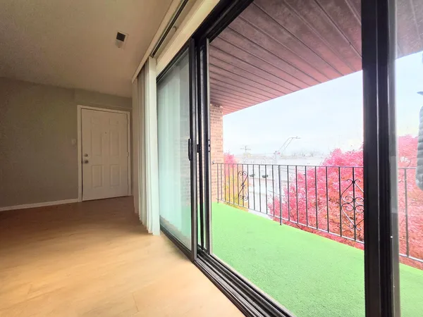 a view of a porch with a yard