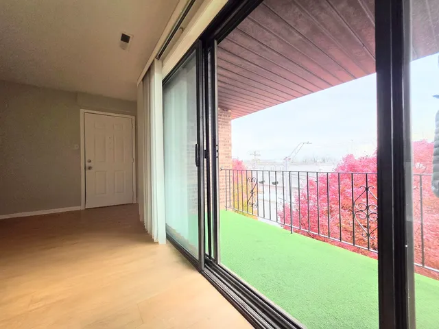 a view of a porch with a yard