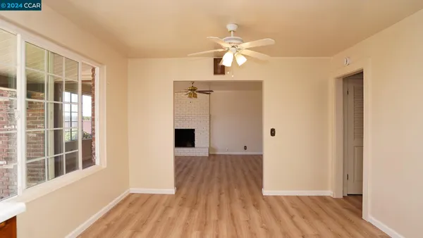 a view of small space with wooden floor