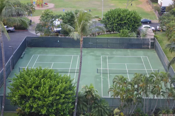 a view of a yard with an outdoor space