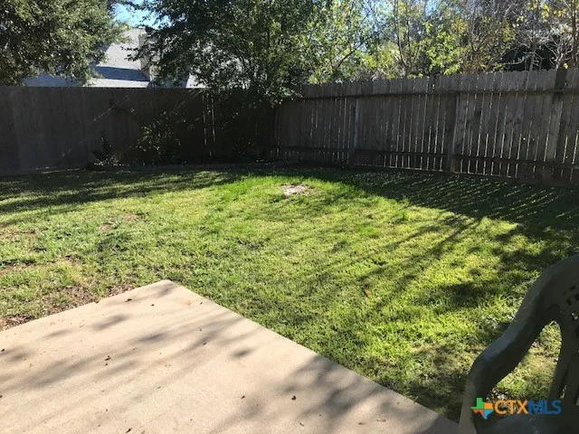 a view of backyard with green space