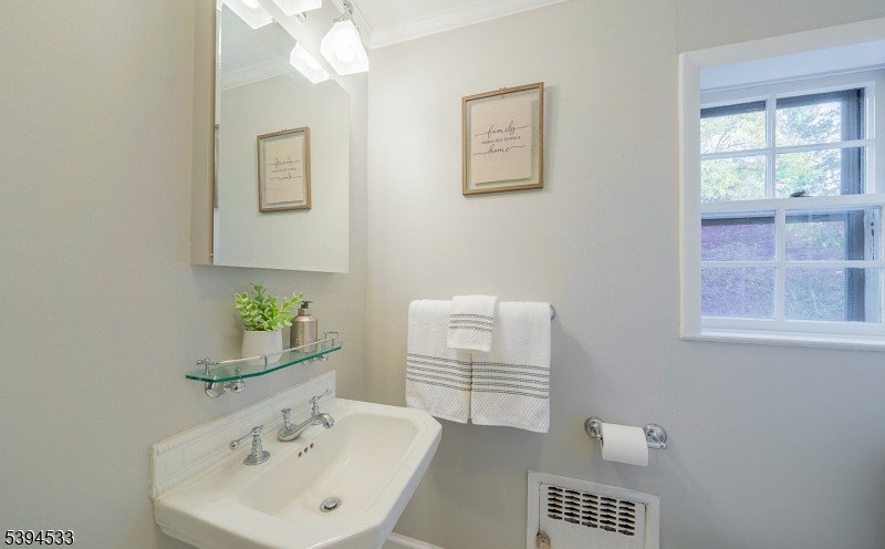 16 W Road Short Hills, NJ 07078 - Photo 32 of 47 a bathroom with a sink a mirror and a window